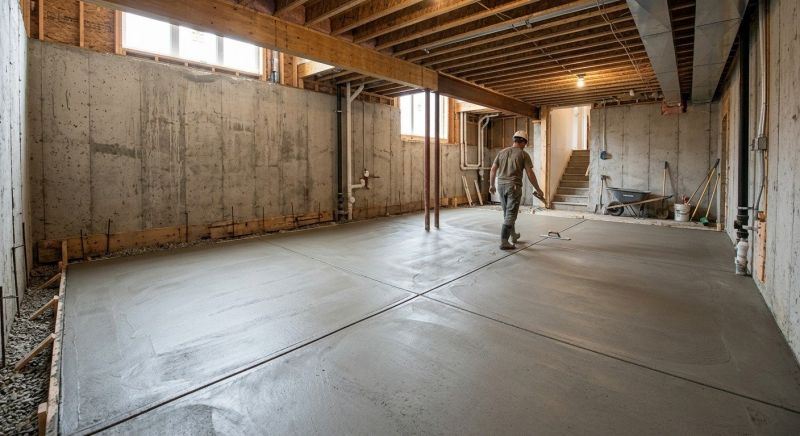 Basement Concrete Installation in Milan, MI